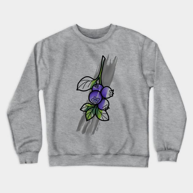 Blueberry Art Crewneck Sweatshirt by Kitopher Designs